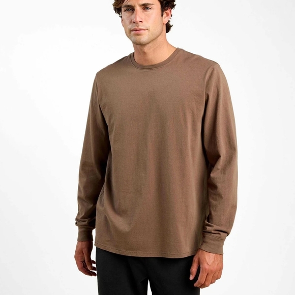 Nuuds Men’s Long Sleeve Every Day T Shirt 100% Cotton Comfort Athleasure Size M - Picture 2 of 10
